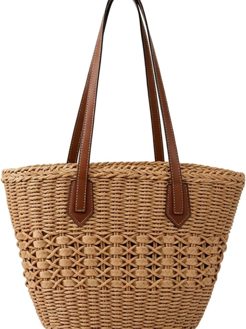 Large Woven Straw Tote Bag - Beach, Summer, Boho Handbag for Women, Vacation
